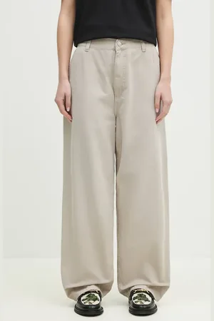 Carhartt Spodnie bawełniane Brandon Single Knee Pant damskie kolor fason chinos high waist I034838.2OR4O.
