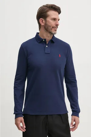 Ralph Lauren Longsleeve bawełniany kolor gładki