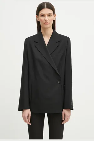 Kenzo Marynarka wełniana kolor jednorzędowa gładka FF52VE2589RA.99