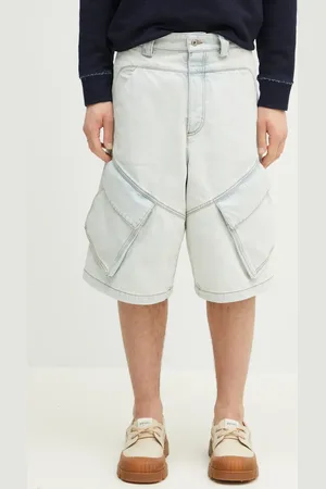 MARCELO BURLON Szorty jeansowe Bleach Dnm Wide Cargo Shorts Light Blue męskie kolor CMYC003S25DEN0014000
