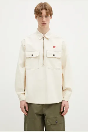 HUMAN MADE Koszula bawełniana Zip-Up Work Shirt męska kolor relaxed z kołnierzykiem klasycznym HM29SH002