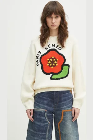 Kenzo Sweter wełniany Pop damski kolor ciepły FF52PU7043LA.02