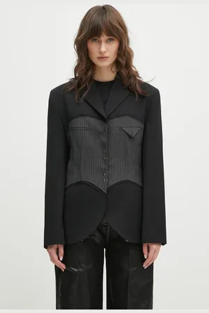 Andersson Bell Marynarka wełniana Corset Inserted Blazer kolor jednorzędowa wzorzysta awa684w
