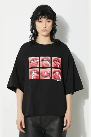 Fiorucci T-shirt bawełniany Mouth Print Padded T-Shirt damski kolor M01FPTSH105CJ01BK01