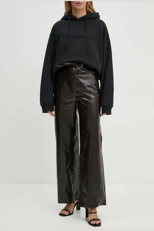 Nanushka Spodnie SATO damskie kolor szerokie high waist NW24PFOW19271