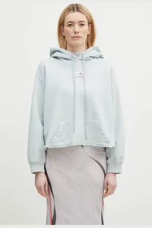 Maison Margiela Bluza bawełniana damska kolor z kapturem z aplikacją S52GU0235