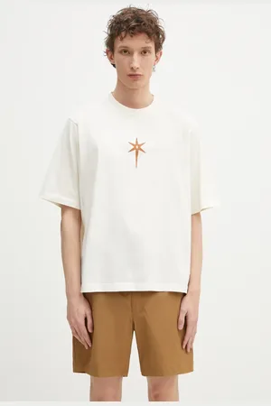 MARCELO BURLON T-shirt bawełniany County Goth Boxy T-Shirt Ecru Brown męski kolor z nadrukiem CMAA05AS25JER0036F60