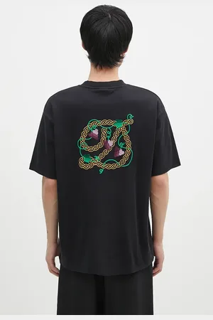 Drôle de Monsieur T-shirt bawełniany Le T-Shirt D Raisin męski kolor z aplikacją E-TS213-CO002-BL