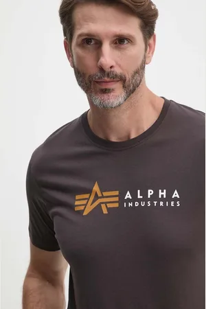 Alpha Industries T-shirt bawełniany Label męski kolor z nadrukiem 118502