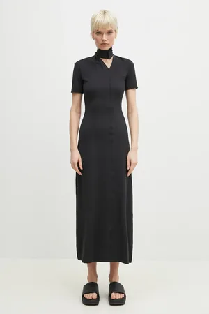 Y-3 Sukienka Fitted Neck Closure Dress kolor maxi prosta JI7088