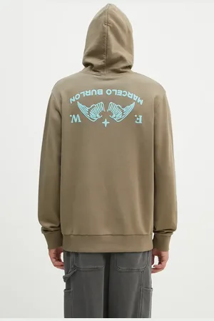 MARCELO BURLON Bluza bawełniana Vintage Logo męska kolor z kapturem z nadrukiem CMBB007F24FLE0056E4D