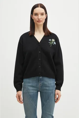 Kenzo Kardigan wełniany Jungle Flower damski kolor ciepły FF52CA4993CN.99J