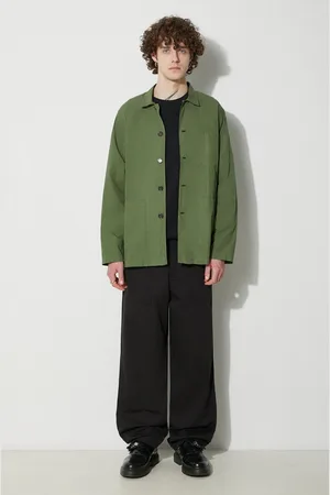 Universal Works Koszula bawełniana Bakers Overshirt męska kolor relaxed z kołnierzykiem klasycznym 30680.BIRCH