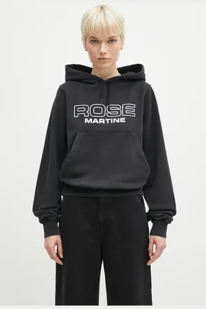 MARTINE ROSE Bluza bawełniana Shrunken damska kolor z kapturem z nadrukiem 625JS02002D