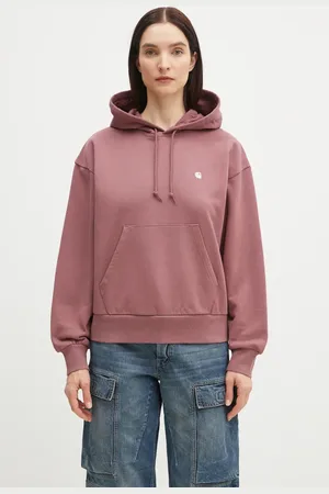 Carhartt Bluza bawełniana Hooded Casey Sweatshirt damska kolor z kapturem gładka I032644
