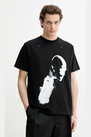 HELIOT EMIL T-shirt męski kolor z nadrukiem SS25_M_09_041_BLK01_CO