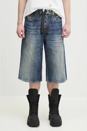 MARTINE ROSE Szorty jeansowe Zip Jean kolor gładkie 247WD07515