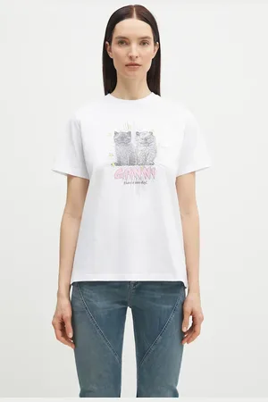 Ganni T-shirt bawełniany Basic Jersey Kittens Relaxed damski kolor T4060