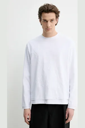 HELIOT EMIL Longsleeve kolor z aplikacją SS25_M_09_137_WHT02