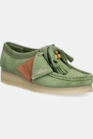 Clarks Półbuty zamszowe Wallabee damskie kolor na platformie 26180167