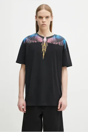 MARCELO BURLON T-shirt bawełniany Icon Wings Basic T-Shirt Black Pink męski kolor z nadrukiem CMAA056S25JER0011030
