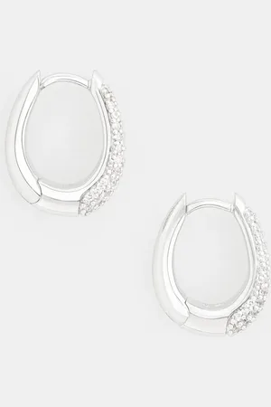TOM WOOD Kolczyki srebrne Liz Hoops Pave 100607
