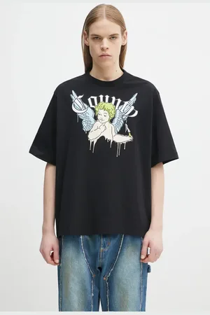 MARCELO BURLON T-shirt bawełniany County Angel Boxy T-Shirt Black Multicol męski kolor z nadrukiem CMAA05AS25JER0021084