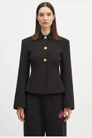 Ganni Marynarka Light Twill Suiting kolor jednorzędowa gładka W0057