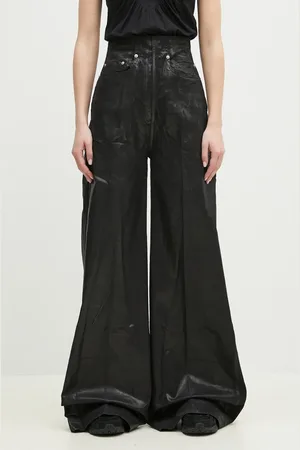 Rick Owens Spodnie Dirt Cooper damskie kolor szerokie high waist DS01E3303.SCF