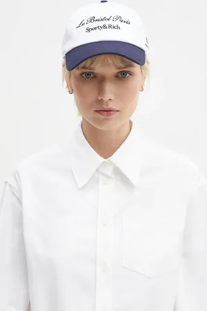 Sporty & Rich Czapka z daszkiem bawełniana Faubourg kolor z aplikacją AC040517619WH22
