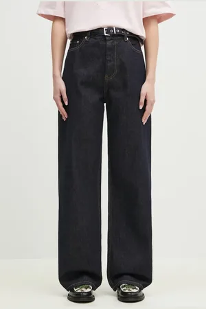 Ganni Jeansy Rinse Denim Izey Belt damskie high waist J1624
