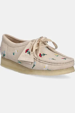 Clarks Mokasyny zamszowe Wallabee damskie kolor na platformie 26180171