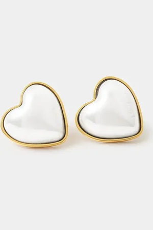 AMBUSH Kolczyki srebrne Pearl Heart Stud Pierce 12115240