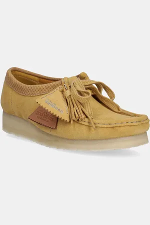 Clarks Mokasyny zamszowe Wallabee damskie kolor na platformie 26180169