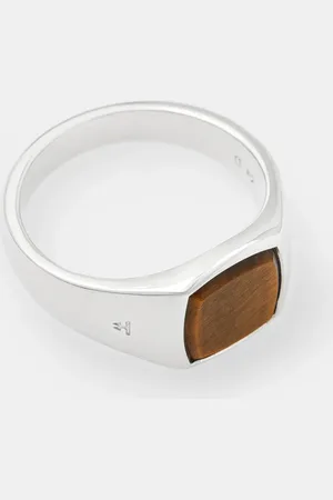 TOM WOOD Pierścionek srebrny Kay Ring Tiger Eye 101438