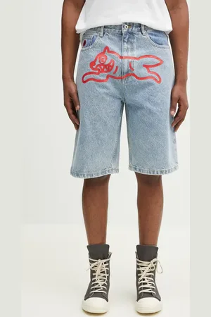 ICECREAM Szorty jeansowe bawełniane Running Dog Denim Shorts męskie kolor ICD25103
