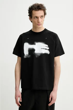 HELIOT EMIL T-shirt męski kolor z nadrukiem SS25_M_09_083_BLK01_CO