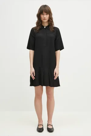 Ganni Sukienka Viscose Twill Mini kolor mini rozkloszowana W0083