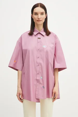 MARTINE ROSE Koszula bawełniana Boxy Wrap damska kolor relaxed z kołnierzykiem klasycznym 440WS22604