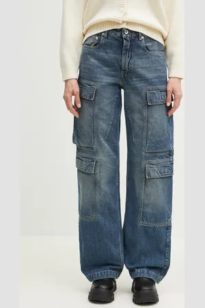 Rick Owens Jeansy Double Cargo damskie high waist DS01E3308.DWB