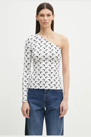 Marine Serre Bluzka Recycled Moon Jersey SS Asymmetric damska kolor wzorzysta WTS014A.CJER0001
