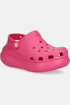 Crocs Klapki Classic Crush Clog damskie kolor na platformie 207521.6ZQ