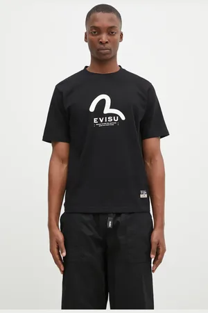 Evisu T-shirt bawełniany Seagull & Print męski kolor z nadrukiem 2EAHTM4TS7070