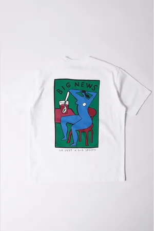 By Parra T-shirt bawełniany Big news męski kolor z nadrukiem 53200