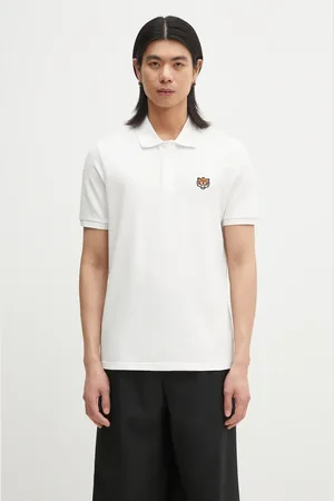 Kenzo Polo bawełniane Happy Tiger męski kolor gładki FF55PO5434PU.02