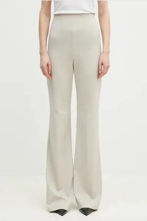 Sportmax Spodnie Olea damskie kolor dzwony high waist 2512781011600