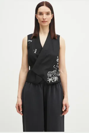 Kenzo Kamizelka wełniana kolor jednorzędowa FF52GI0109RA.99