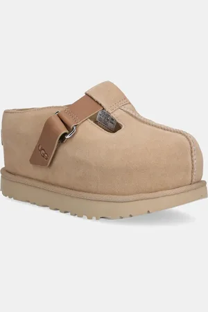 UGG Klapki zamszowe Goldenstar Hi Clog damskie kolor na platformie 1167550-SAN