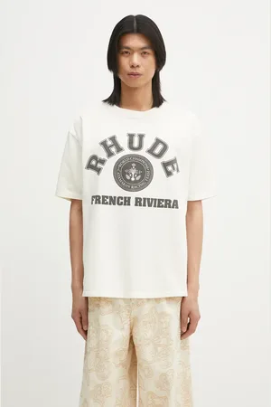 Rhude T-shirt bawełniany French Riviera męski kolor z nadrukiem RHPS25TT08012