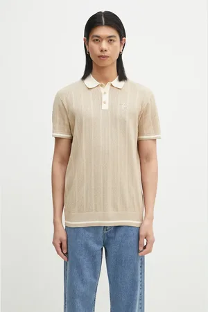 Filling pieces Polo bawełniane Knit Polo męski kolor gładki 80713669976